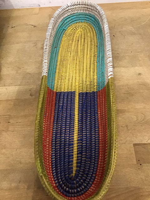 20" Woven Oval Multicolor Basket