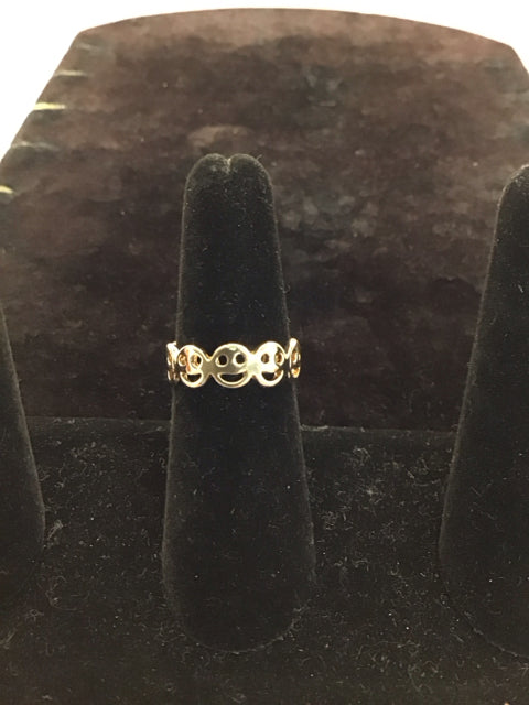 Gold Happy Face Ring