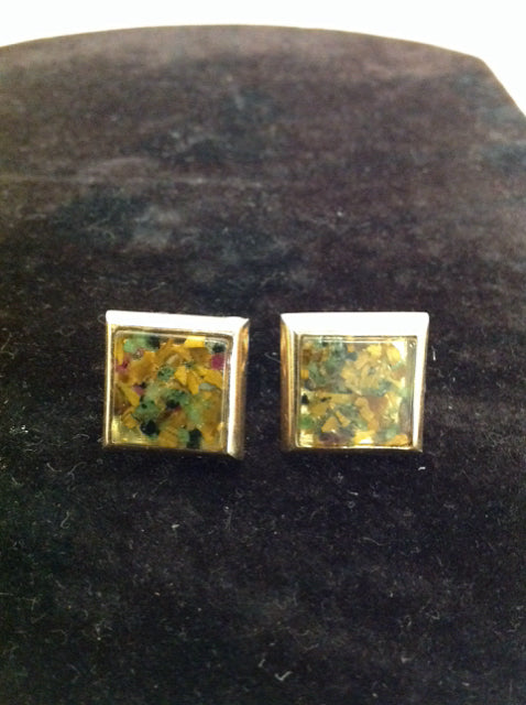 Sq Gold Abstract Cufflinks