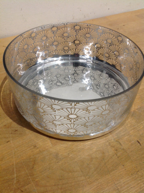 Bowl- 10" Mikasa Silver Glass