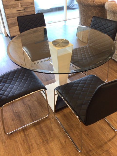Round Glass Top Pedestal Dining Table