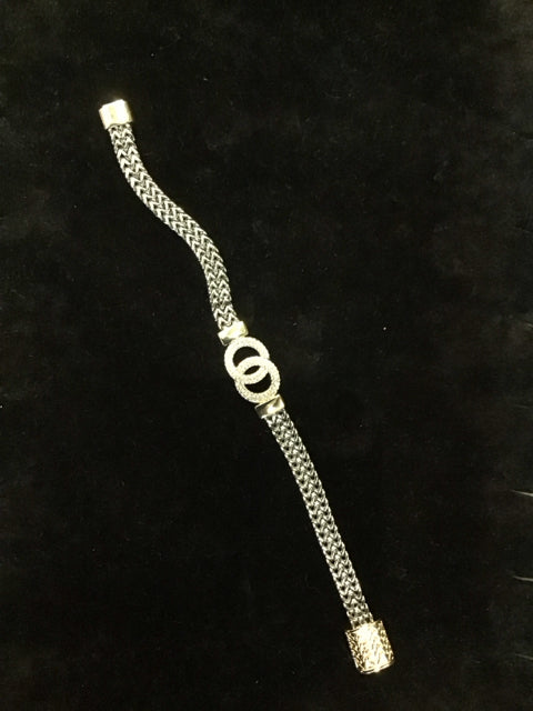 Chanel Style Silver Look A Like Bracelet