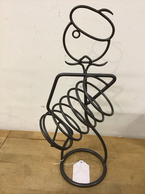 18.5" Metal Frenchman Wine Bottle Holder