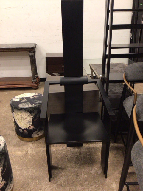 Black High Back Chair W/Bolster Pillow