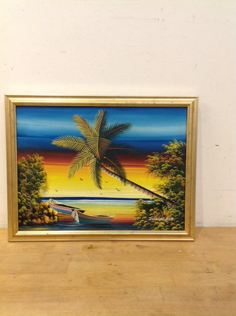 14"x17.5" Framed Vintage Beach Paradise II S/N