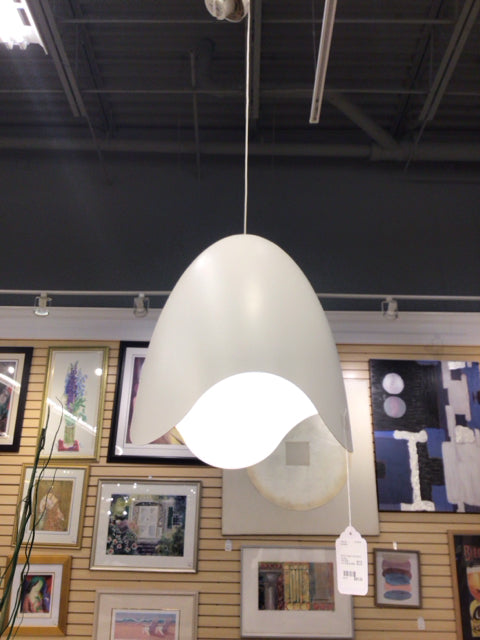 White Frosted Flush Mount Pendant