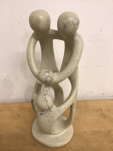 12" 3 People Stone Sculpture