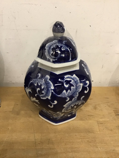 10" Blue & White Ginger Jar