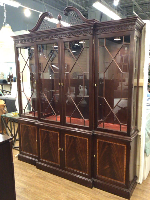 AS-IS Stickley Furniturre Two PC China Cabinet(Base Has Scratches)