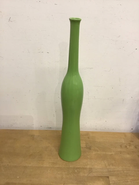 23.5" Green Ceramic Bud Vase