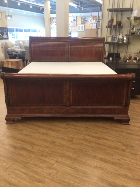 As-Is Macy's Carved Wood King Sleigh Bed