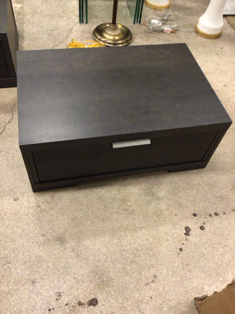 Dark Wood One Drawer Nightstand