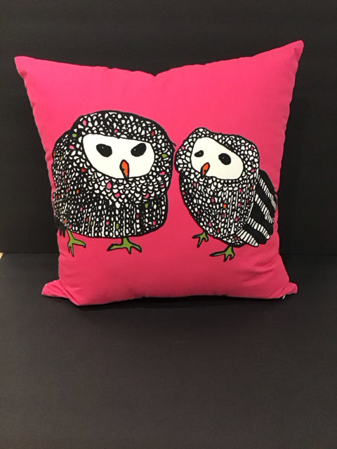 Pink Pillow w/Owls