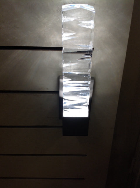 Sconce- Cut Glass & Grey Metal