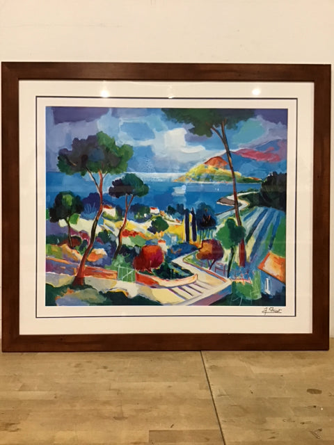 39.5"x34.5" "L'Escalier a Thecule" By Picot Jean-Claude COA Serigraph