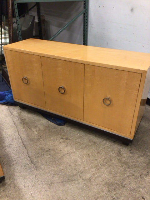 Light Wood Lacqured Three Door Dresser