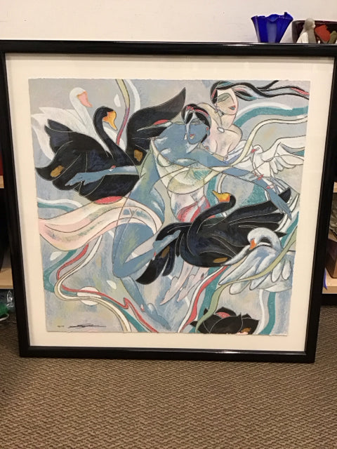 42"Sq "Quartet" Framed Signed Yamin Young