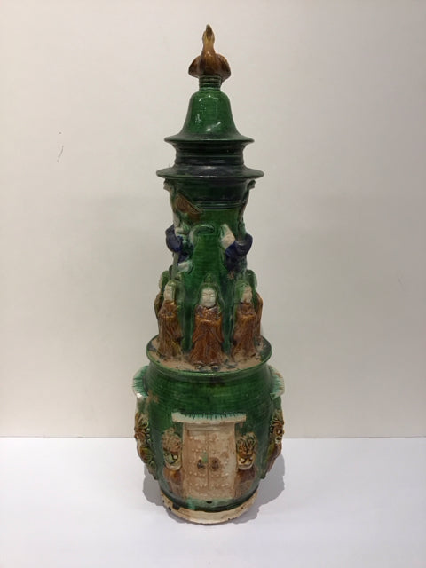 23"Tang Dynasty Eternity Sancai Glazed Ceramic Tower