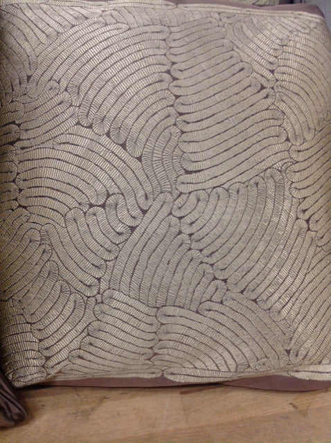 Pillow- 18" Brown & Tan Silk