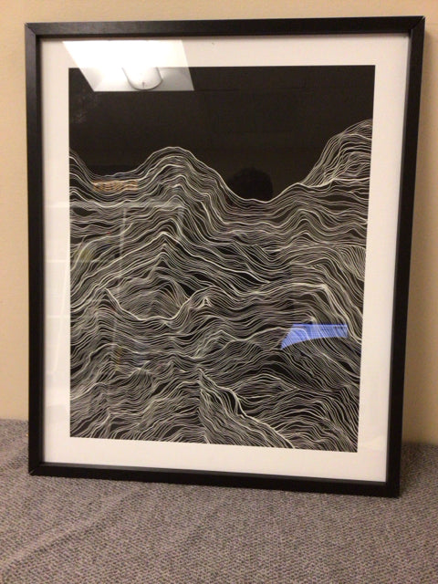 24 1/4" X 29 1/4" Black & White Graphic Framed Print