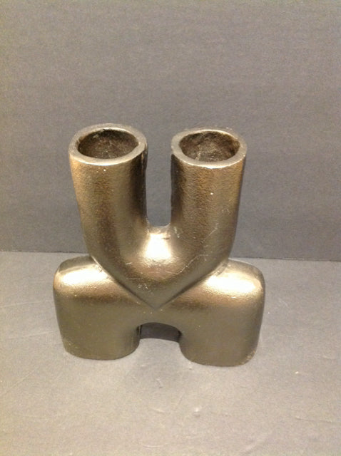 Dark Gold Metal Abstract Vase