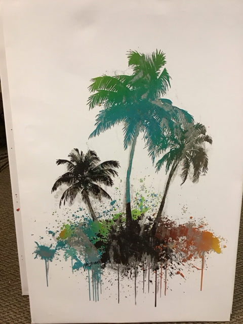 36"x24" Palm Tree Art By Monika Jones