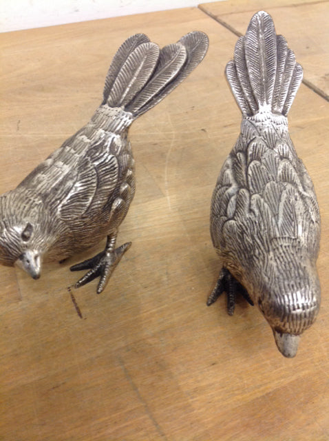 Pair Of Silver Metal Birds