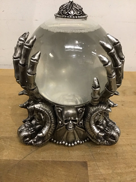 8" Hallowen Lighted Pewter Crystal Ball