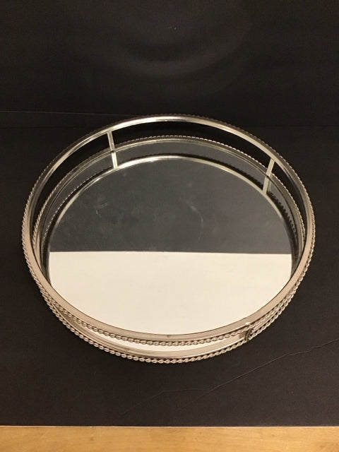 15" Rd Metal Tray w/Mirror