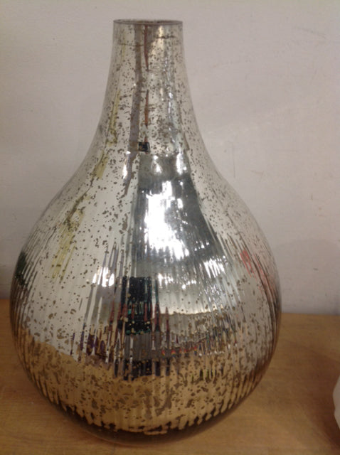 Vase- 17" Silver Mercury Glass