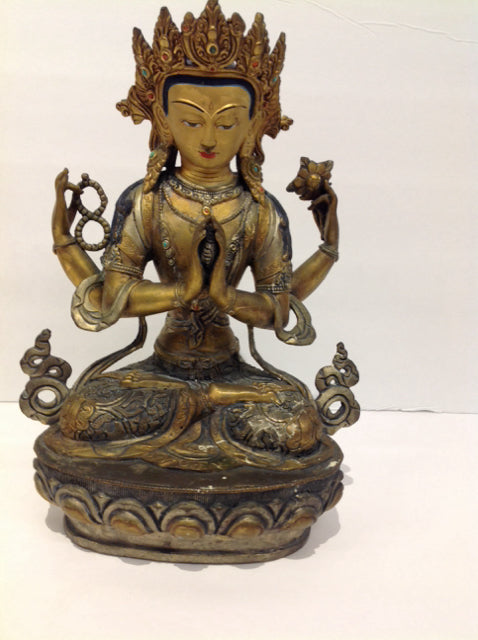 12" Bronze Tibetan Buddha