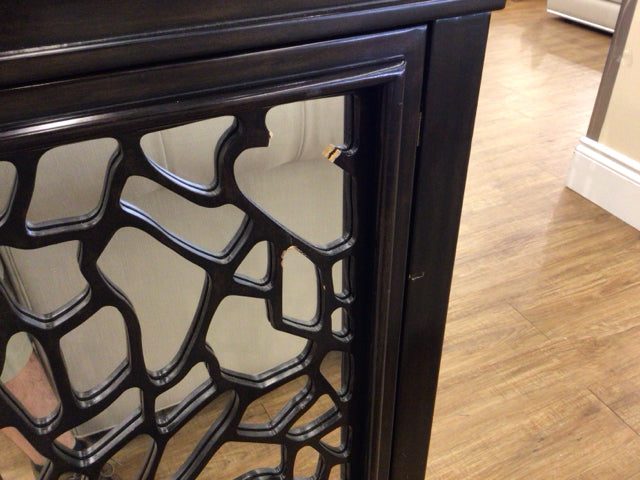 AS-IS Judith Norman Espresso Mirror Top Buffet (Cracks & Marks)