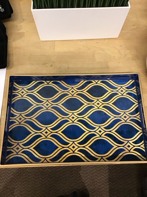 25.5"x10" Blue & Gold Tray