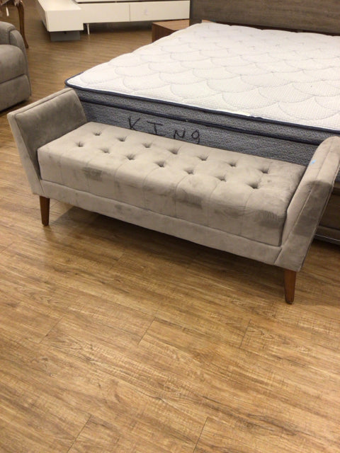 City Furniture Grey Tufted Bench