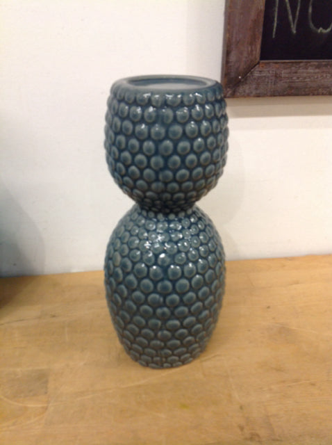 Candle Holder- 13" Blue Ceramic