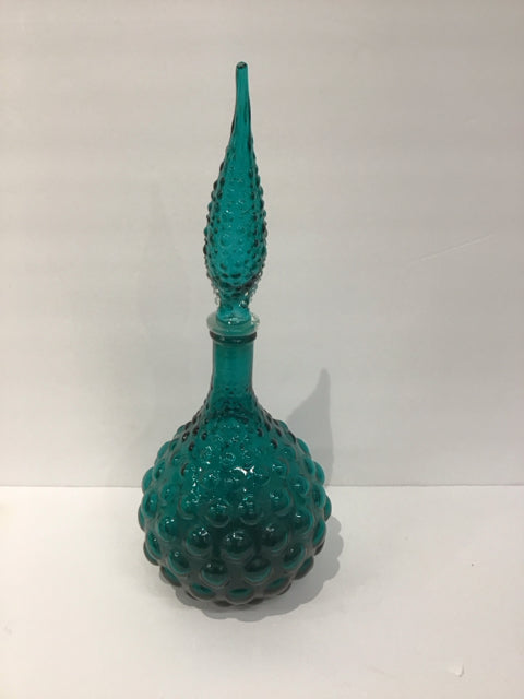 16" Blue/Green Crystal Jar w/Finial