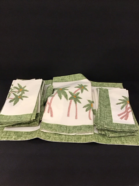 Set/13 Palm Tree Napkins w/2 Placemats