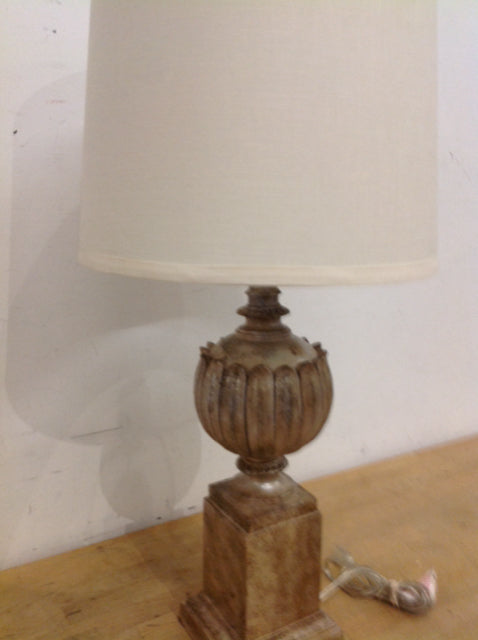 30" Aged Champagne Resin Lamp