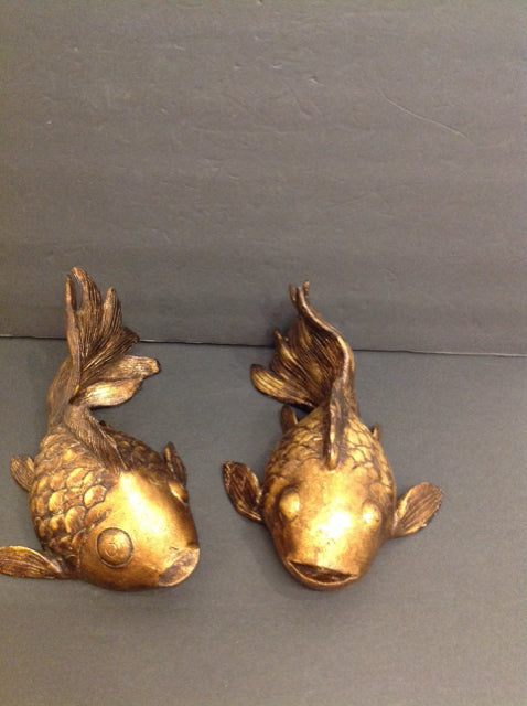 Pair Gilt Bronze Koi Fish