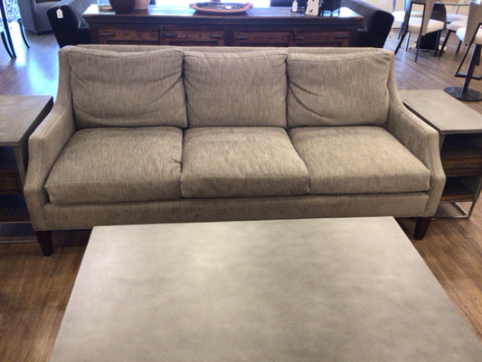 Taupe Fabric Three Seat Slope Arm Sofa