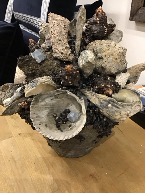 12" H Shell Planter Art Piece