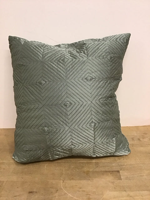 Green Stitched Geometric Pillow