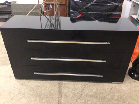 El Dorado Furniture Black Three Drawer Lacqured Dresser