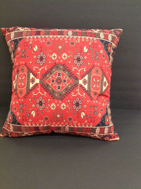 Boho Red Tapestry Fleece Pillow