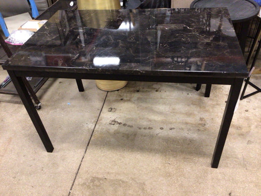 AS-IS Macys Streamdale Noyes Metal Faux Marble Dining Table(Surface Scratches)