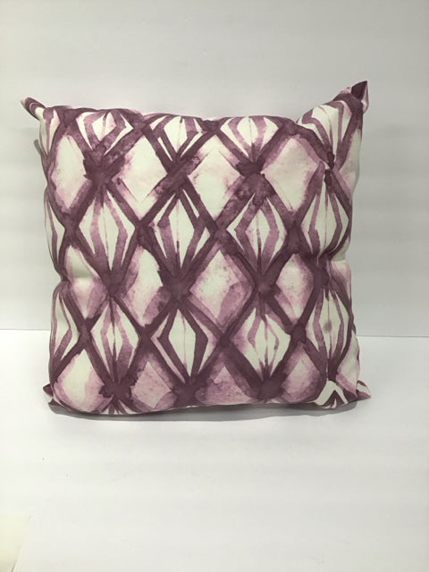 White w/Purple Design Pillow