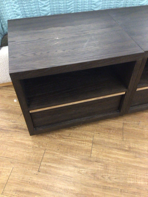 AS-IS 22" X 26" RH Open One Drawer Dark Wood Nightstand(Marks On Top)