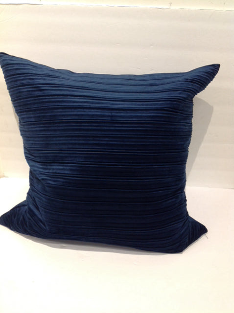 Navy Blue Plush Pillow w/Stripes
