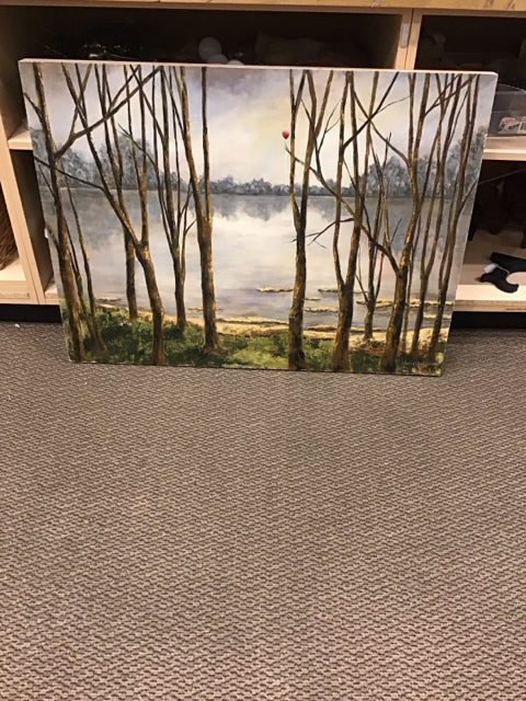 40x30 Sarah Justice "Moonscape" Oil on Wood