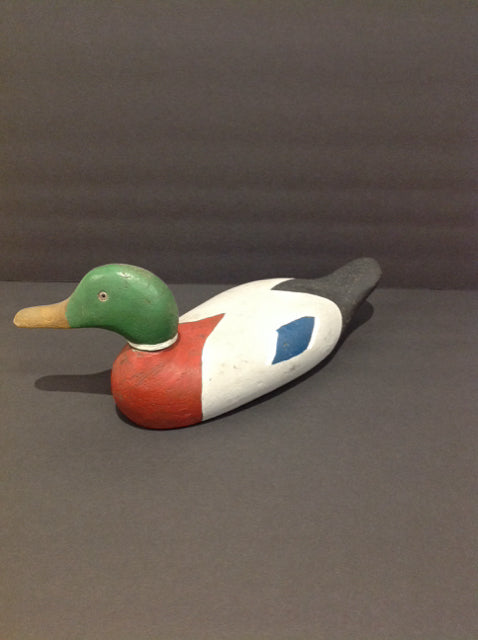 14" Painted Wooden Duck Decoy w/Twisting Head